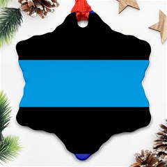 Tomboy Playboy Flag Blue Black Mline Snowflake Ornament (two Sides) by Mariart