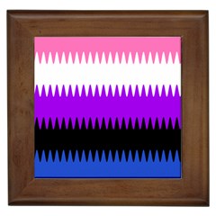 Sychnogender Techno Genderfluid Flags Wave Waves Chevron Framed Tiles by Mariart