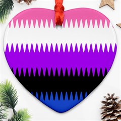 Sychnogender Techno Genderfluid Flags Wave Waves Chevron Ornament (heart) by Mariart