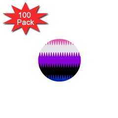 Sychnogender Techno Genderfluid Flags Wave Waves Chevron 1  Mini Buttons (100 Pack)  by Mariart