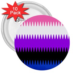 Sychnogender Techno Genderfluid Flags Wave Waves Chevron 3  Buttons (10 Pack)  by Mariart