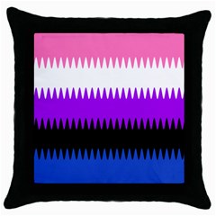 Sychnogender Techno Genderfluid Flags Wave Waves Chevron Throw Pillow Case (black) by Mariart