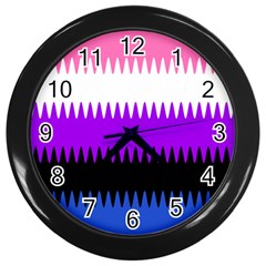 Sychnogender Techno Genderfluid Flags Wave Waves Chevron Wall Clocks (black) by Mariart