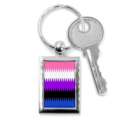 Sychnogender Techno Genderfluid Flags Wave Waves Chevron Key Chains (rectangle)  by Mariart