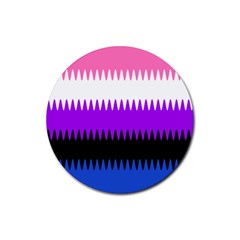 Sychnogender Techno Genderfluid Flags Wave Waves Chevron Rubber Coaster (round) 