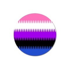 Sychnogender Techno Genderfluid Flags Wave Waves Chevron Magnet 3  (round) by Mariart