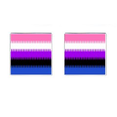 Sychnogender Techno Genderfluid Flags Wave Waves Chevron Cufflinks (square) by Mariart