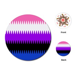 Sychnogender Techno Genderfluid Flags Wave Waves Chevron Playing Cards (round)  by Mariart