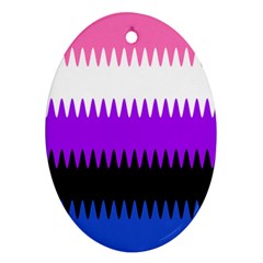 Sychnogender Techno Genderfluid Flags Wave Waves Chevron Oval Ornament (two Sides) by Mariart