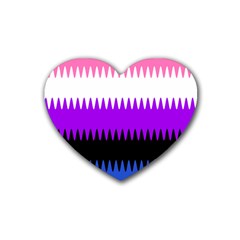 Sychnogender Techno Genderfluid Flags Wave Waves Chevron Rubber Coaster (heart)  by Mariart