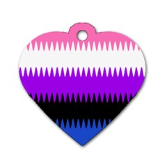 Sychnogender Techno Genderfluid Flags Wave Waves Chevron Dog Tag Heart (one Side) by Mariart