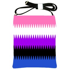 Sychnogender Techno Genderfluid Flags Wave Waves Chevron Shoulder Sling Bags by Mariart