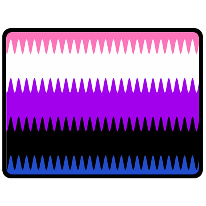 Sychnogender Techno Genderfluid Flags Wave Waves Chevron Fleece Blanket (Large) 