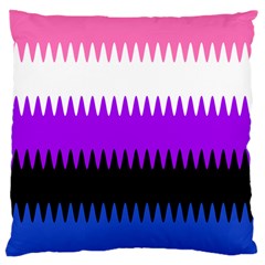 Sychnogender Techno Genderfluid Flags Wave Waves Chevron Large Cushion Case (two Sides) by Mariart