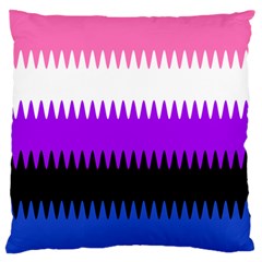 Sychnogender Techno Genderfluid Flags Wave Waves Chevron Large Flano Cushion Case (one Side) by Mariart