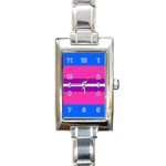 Transgender Flags Rectangle Italian Charm Watch Front