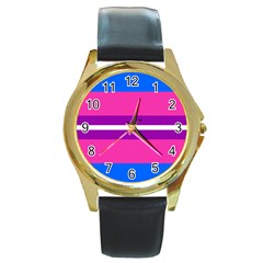 Transgender Flags Round Gold Metal Watch by Mariart