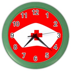 Tabla Laboral Sign Red White Color Wall Clocks by Mariart