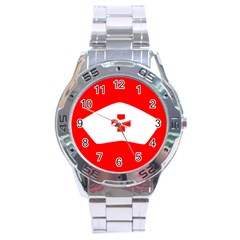 Tabla Laboral Sign Red White Stainless Steel Analogue Watch by Mariart