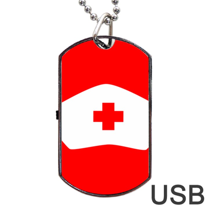 Tabla Laboral Sign Red White Dog Tag USB Flash (Two Sides)