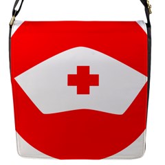 Tabla Laboral Sign Red White Flap Messenger Bag (s)