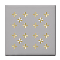 Syrface Flower Floral Gold White Space Star Tile Coasters