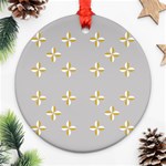 Syrface Flower Floral Gold White Space Star Ornament (Round) Front