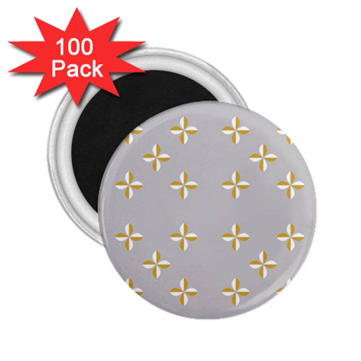 Syrface Flower Floral Gold White Space Star 2.25  Magnets (100 pack) 