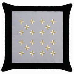 Syrface Flower Floral Gold White Space Star Throw Pillow Case (black)