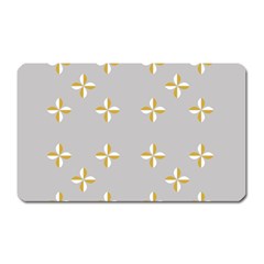 Syrface Flower Floral Gold White Space Star Magnet (rectangular)