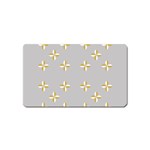 Syrface Flower Floral Gold White Space Star Magnet (Name Card) Front