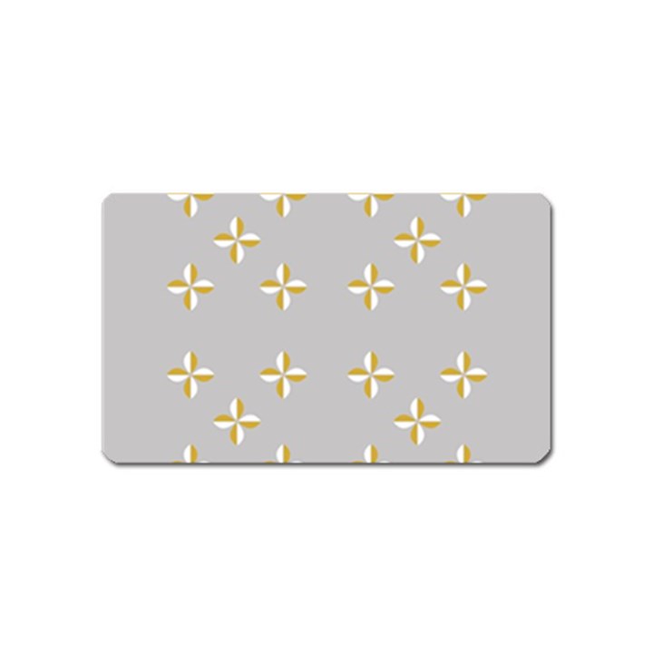 Syrface Flower Floral Gold White Space Star Magnet (Name Card)