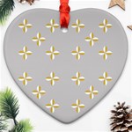 Syrface Flower Floral Gold White Space Star Heart Ornament (Two Sides) Front