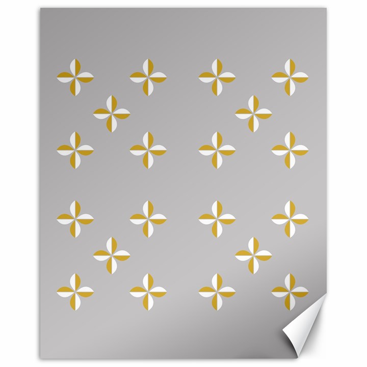 Syrface Flower Floral Gold White Space Star Canvas 16  x 20  