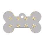 Syrface Flower Floral Gold White Space Star Dog Tag Bone (Two Sides) Front