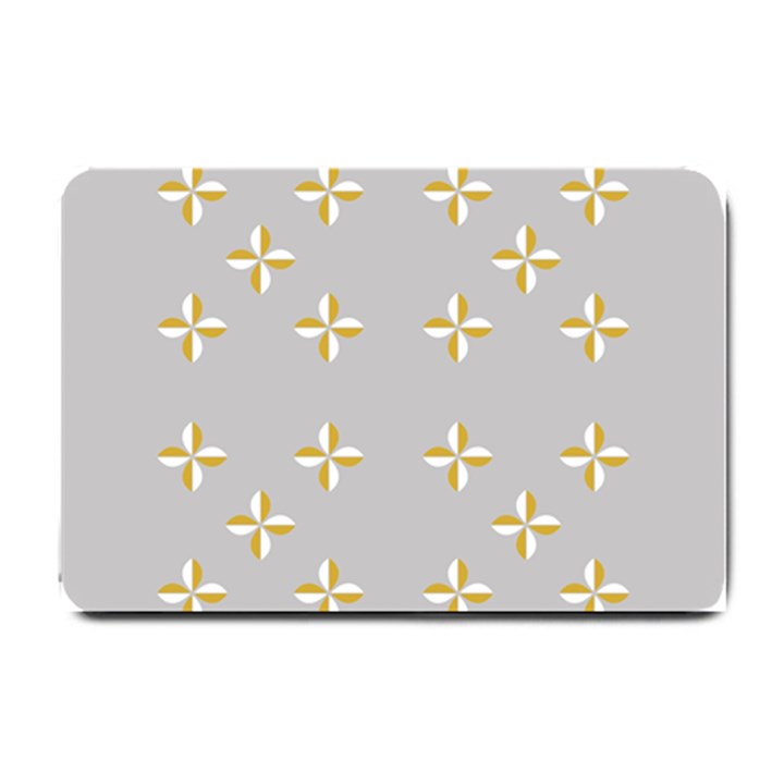 Syrface Flower Floral Gold White Space Star Small Doormat 