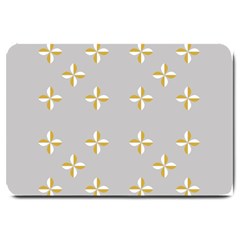 Syrface Flower Floral Gold White Space Star Large Doormat  by Mariart