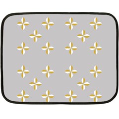 Syrface Flower Floral Gold White Space Star Fleece Blanket (mini) by Mariart