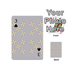 Syrface Flower Floral Gold White Space Star Playing Cards 54 (Mini)  Front - Spade3