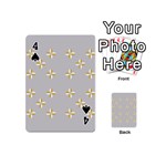 Syrface Flower Floral Gold White Space Star Playing Cards 54 (Mini)  Front - Spade4