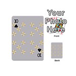 Syrface Flower Floral Gold White Space Star Playing Cards 54 (Mini)  Front - Spade10