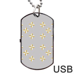 Syrface Flower Floral Gold White Space Star Dog Tag Usb Flash (two Sides) by Mariart