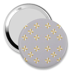 Syrface Flower Floral Gold White Space Star 3  Handbag Mirrors