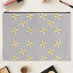 Syrface Flower Floral Gold White Space Star Cosmetic Bag (xxxl)  by Mariart