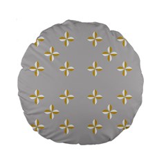 Syrface Flower Floral Gold White Space Star Standard 15  Premium Round Cushions by Mariart