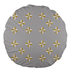 Syrface Flower Floral Gold White Space Star Large 18  Premium Round Cushions by Mariart