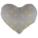 Syrface Flower Floral Gold White Space Star Large 19  Premium Heart Shape Cushions Front