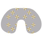 Syrface Flower Floral Gold White Space Star Travel Neck Pillows Front