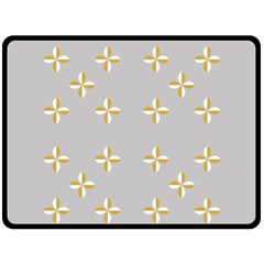 Syrface Flower Floral Gold White Space Star Double Sided Fleece Blanket (large) 