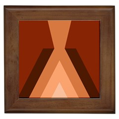 Volcano Lava Gender Magma Flags Line Brown Framed Tiles by Mariart